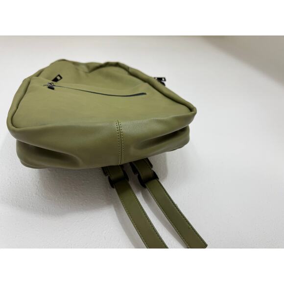 Fawn Design Olive Green Faux Leather Backpack NWOT - Picture 4 of 13